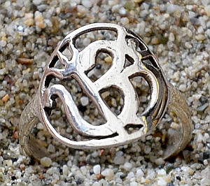 Anello Argento con Mantra OM e tridente
