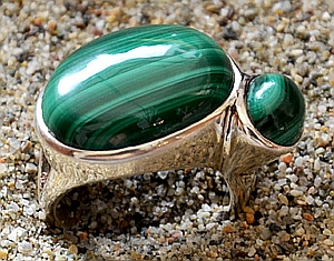 Anello Argento e Malachite