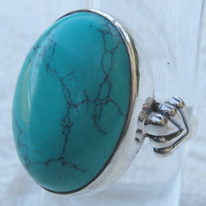 Anello Argento e Turchese del Tibet