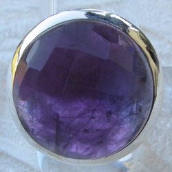 Anello Argento e Ametista sfaccettata
