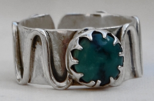 Anello in Argento e Turchese del Tibet