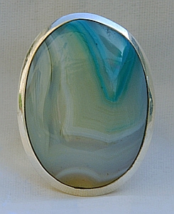 Anello in Argento e Agatha Oceano