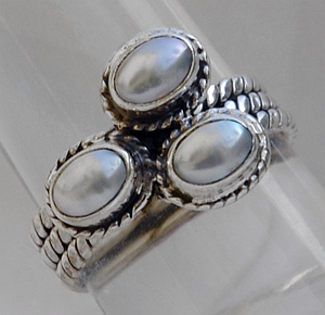 Anello in Argento e Perle vere