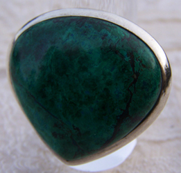 Anello Argento e Crisocolla (Turchese del Perù) 