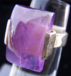 Anello Argento e Ametista dall'Africa 