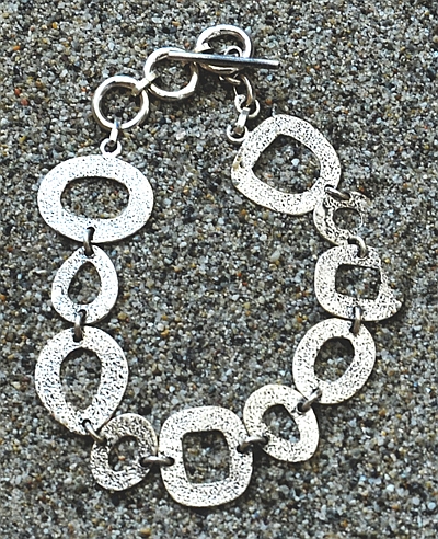 Bracciale in Argento a catena martellata