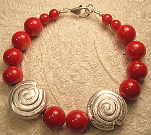  Bracciale in Argento e Corallo