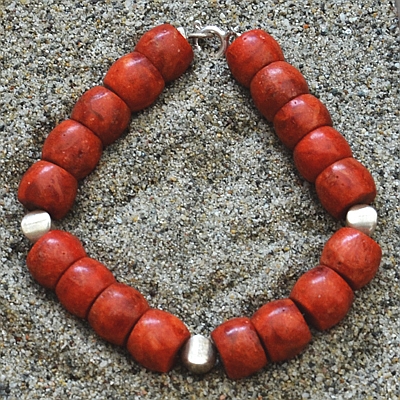 Bracciale in Argento e Corallo Madrepora