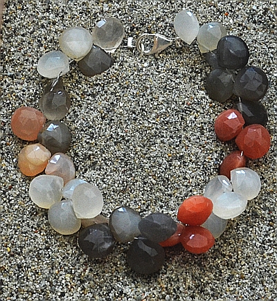 Bracciale in Argento e Pietra di Luna sfaccettata