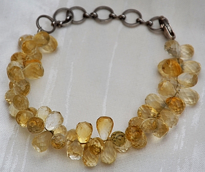 Bracciale in Argento e Quarzo Citrino sfaccettato