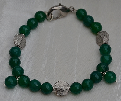  Bracciale in Argento e Onice verde