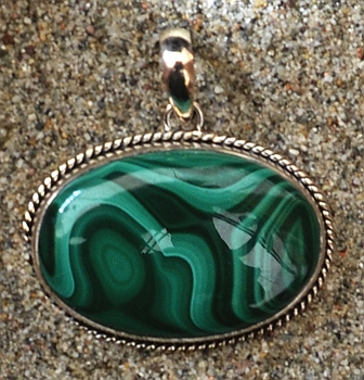 Ciondolo Argento e Malachite