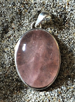 Ciondolo in Argento e Quarzo Rosa