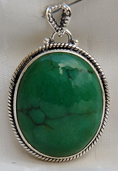 Ciondolo in Argento e Turchese del Tibet