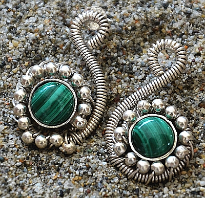Orecchini Argento e Malachite