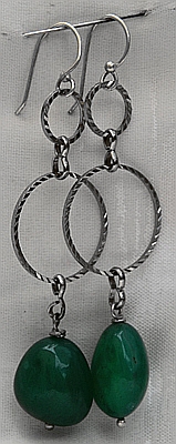 Orecchini in Argento e Onice Verde